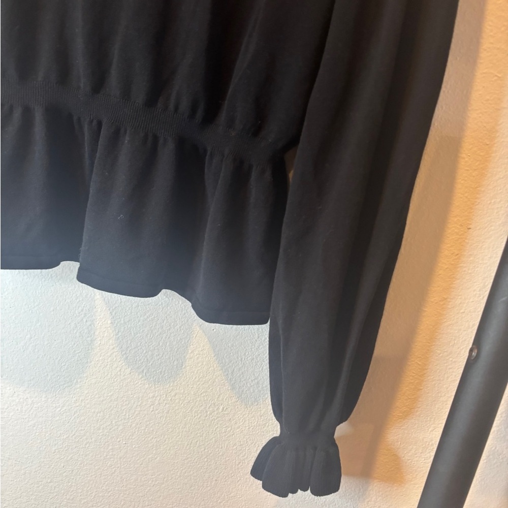 ba&sh Black Ruffled V-Neck Blouse - Picture 9 of 9
